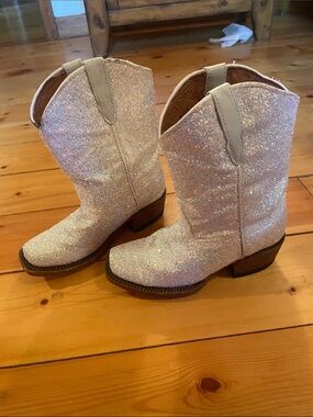 Kids Glitter Cowboy Boots - Pink Sparkle